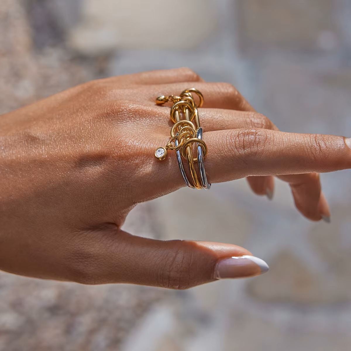 Zlatý prsten ELENYS Aria Duo – 18k pozlacení Elenys Signature Gold™